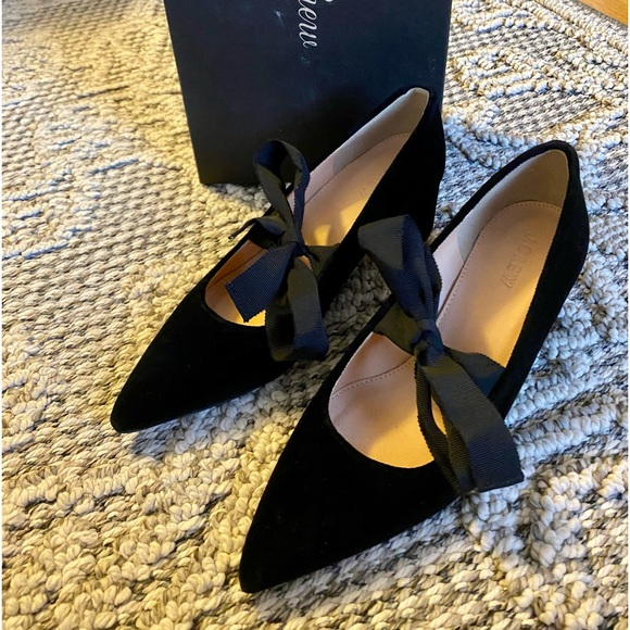 J. Crew Shoes - J Crew Avery Velvet Heels with Bow